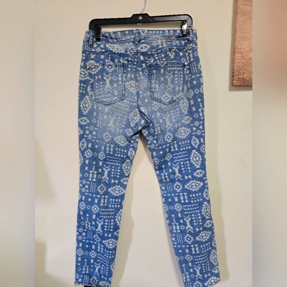 Est. 1846 Denim Aztec Blue Patterned Women's Jeans - Picture 2 of 4